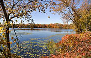 Minnesota fishing lake in Fall.